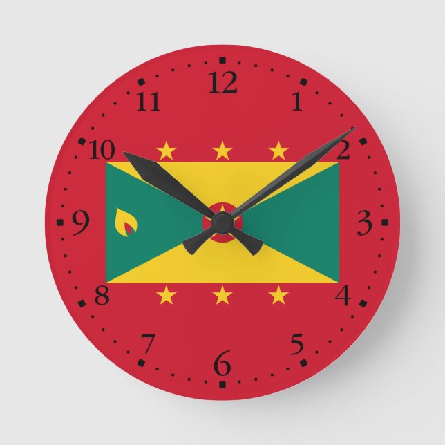 Horloge Ronde Drapeau de la Grenade (Recto)