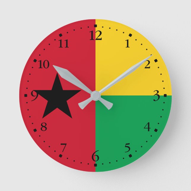 Horloge Ronde Drapeau de la Guinée Bissau (Recto)