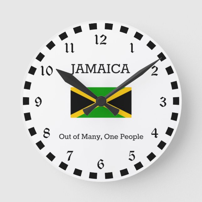 Horloge Ronde Drapeau de la Jamaïque (Recto)