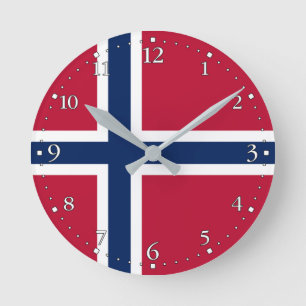 Horloge Ronde Drapeau de la Norvège