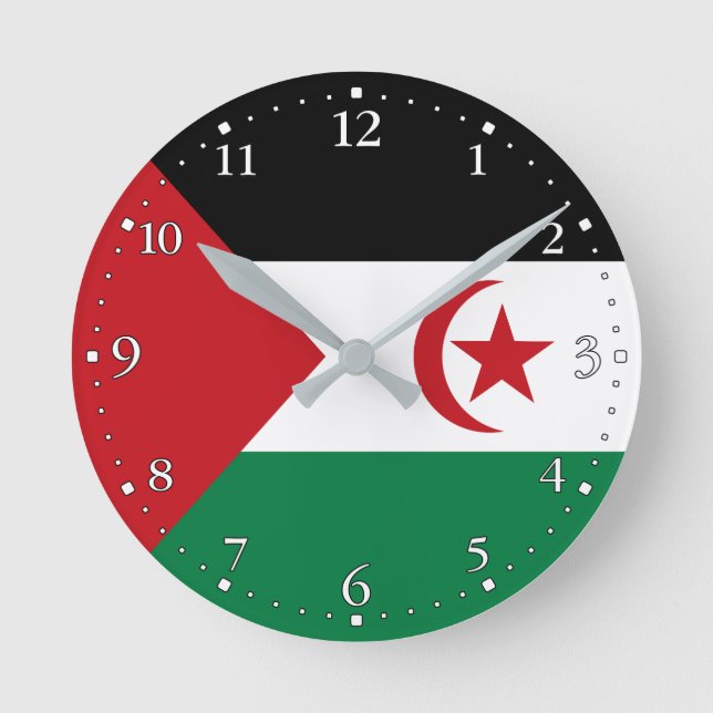 Horloge Ronde Drapeau de la République démocratique arabe sahrao (Recto)