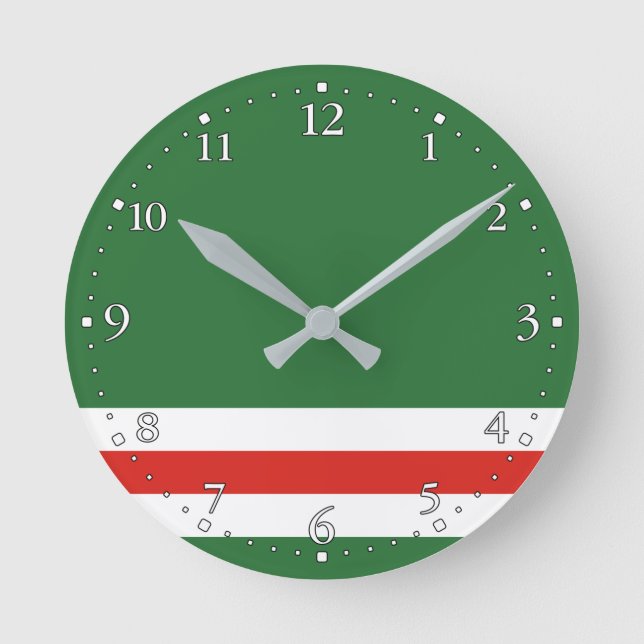 Horloge Ronde Drapeau de la République tchétchène d'Ichkeria (Recto)
