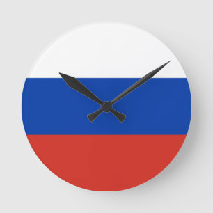 Horloge Ronde Drapeau de la Russie - Ф л а г Р с о с   d