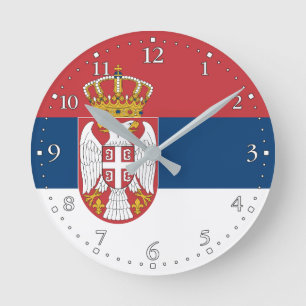 Horloge Ronde Drapeau de la Serbie