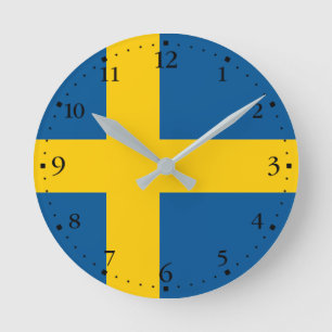 Horloge Ronde Drapeau de la Suède