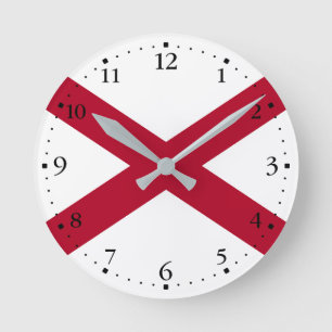 Horloge Ronde Drapeau de l'Alabama