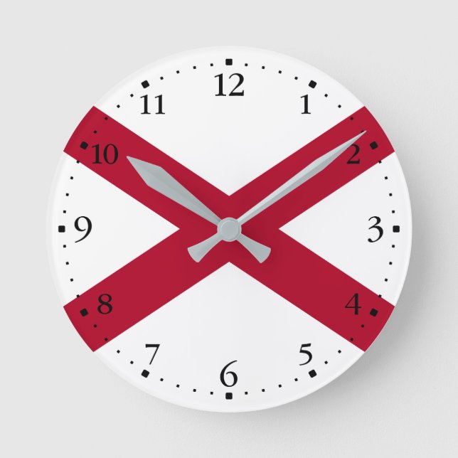 Horloge Ronde Drapeau de l'Alabama (Recto)