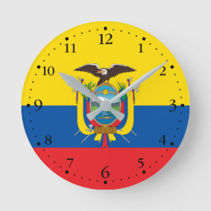 Horloge Ronde Drapeau de l'Équateur
