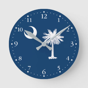 Horloge Ronde Drapeau de l'État de Caroline du Sud
