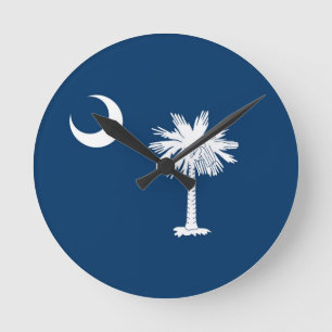 Horloge Ronde Drapeau de l'État de la Caroline du Sud