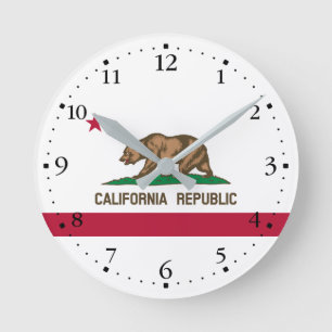 Horloge Ronde Drapeau de l'État de la République de Californie