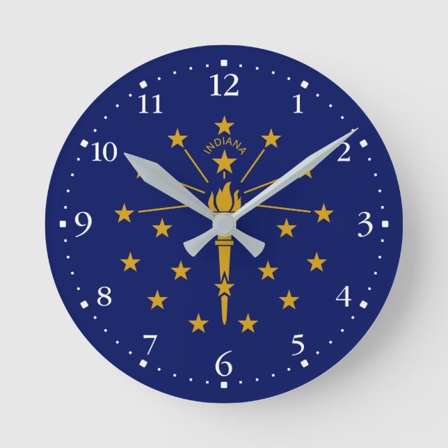 Horloge Ronde Drapeau de l'État de l'Indiana (Recto)
