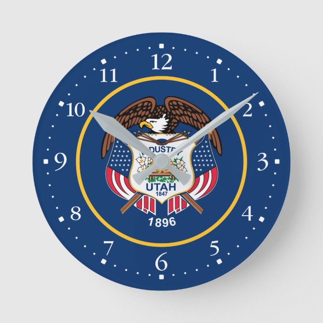 Horloge Ronde Drapeau de l'État de l'Utah (Recto)