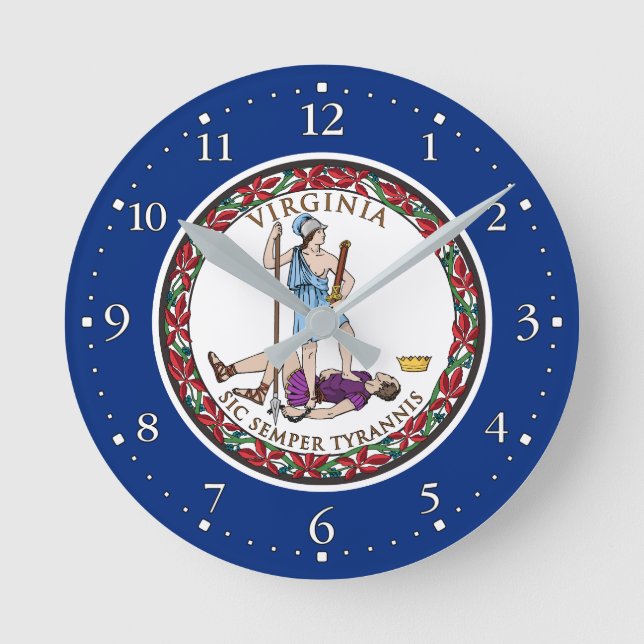 Horloge Ronde Drapeau de l'État de Virginie (Recto)