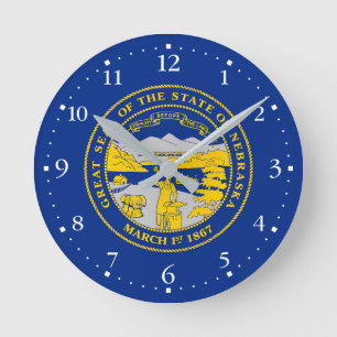 Horloge Ronde Drapeau de l'État du Nebraska