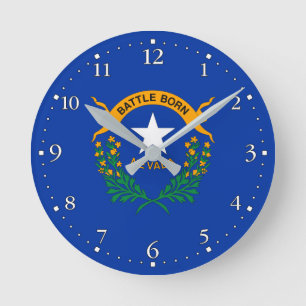 Horloge Ronde Drapeau de l'État du Nevada