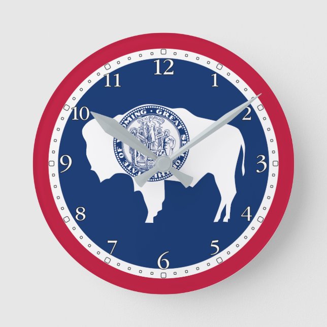 Horloge Ronde Drapeau de l'État du Wyoming (Recto)