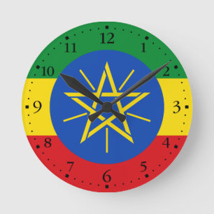 Horloge Ronde Drapeau de l'Éthiopie