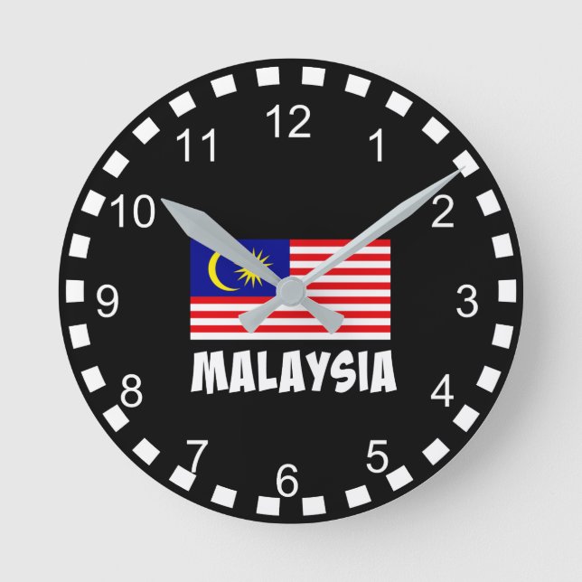 Horloge Ronde Drapeau de Malaisie (Recto)