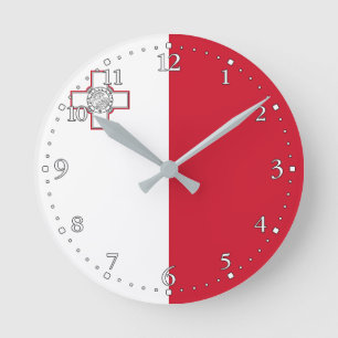 Horloge Ronde Drapeau de Malte