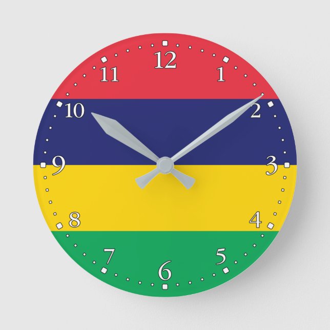 Horloge Ronde Drapeau de Maurice (Recto)