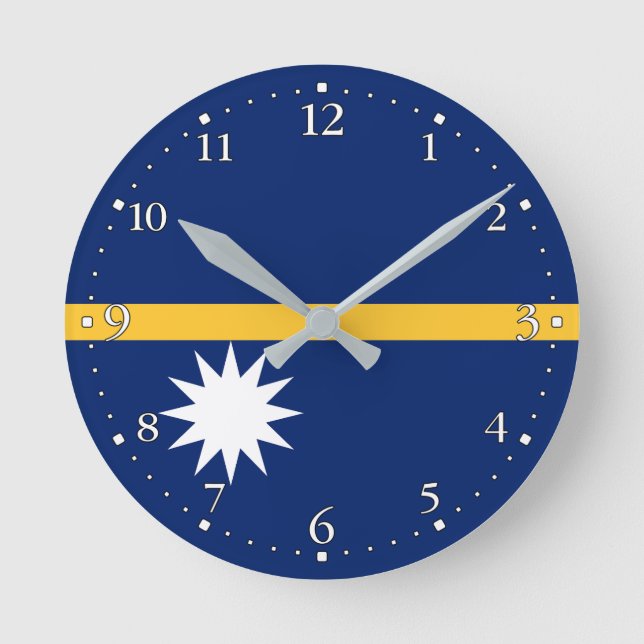 Horloge Ronde Drapeau de Nauru (Recto)