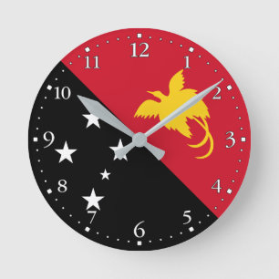 Horloge Ronde Drapeau de Papouasie-Nouvelle-Guinée