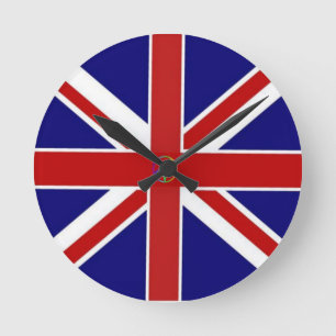 Horloge Ronde Drapeau de pentagone étoilé d'Union Jack