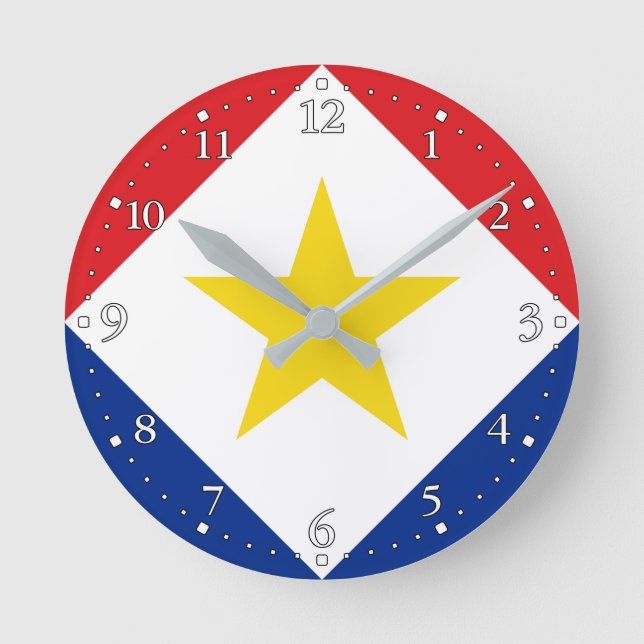 Horloge Ronde Drapeau de Saba (Recto)