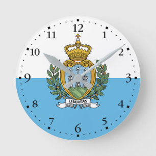 Horloge Ronde Drapeau de Saint-Marin