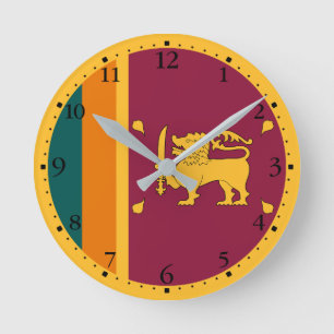 Horloge Ronde Drapeau de Sri Lanka