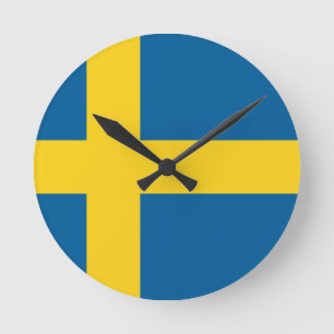 Horloge Ronde drapeau de suède