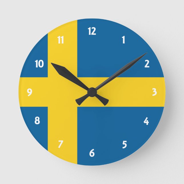 Horloge Ronde drapeau de suède (Recto)