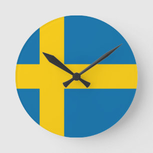 Horloge Ronde Drapeau de Suède