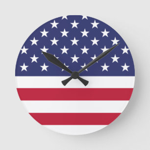 Horloge Ronde Drapeau des États-Unis d'Amérique