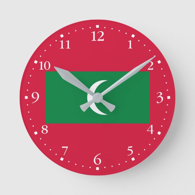 Horloge Ronde Drapeau des Maldives (Recto)