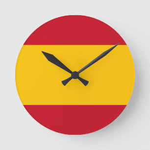 Horloge Ronde drapeau d'espagne