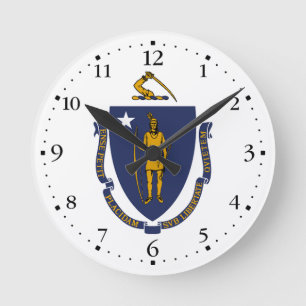 Horloge Ronde Drapeau d'État du Massachusetts