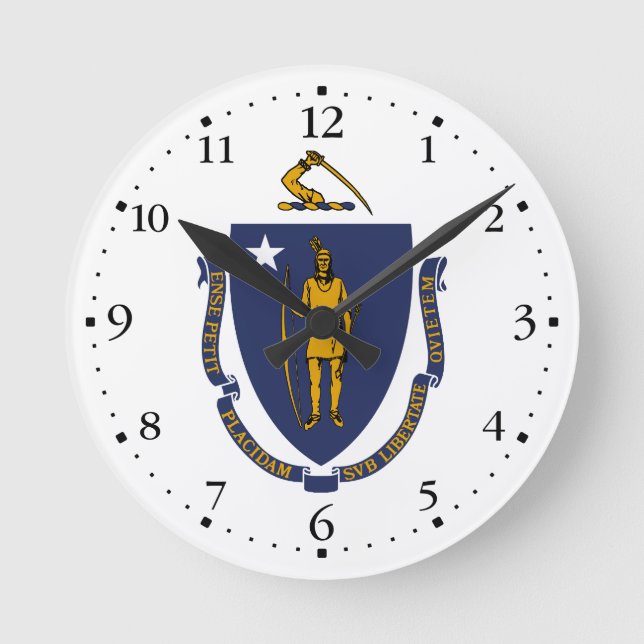 Horloge Ronde Drapeau d'État du Massachusetts (Recto)