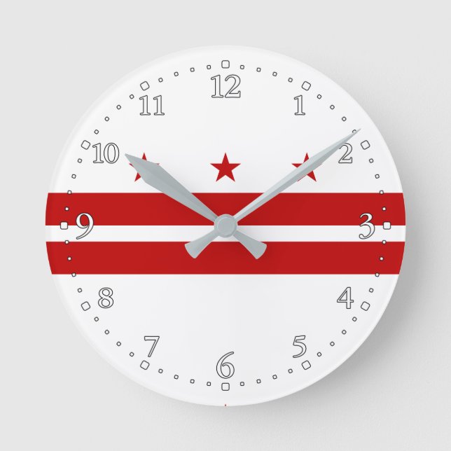 Horloge Ronde Drapeau d'État patriotique de Washington DC (Recto)