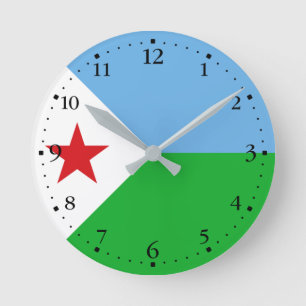 Horloge Ronde Drapeau Djibouti