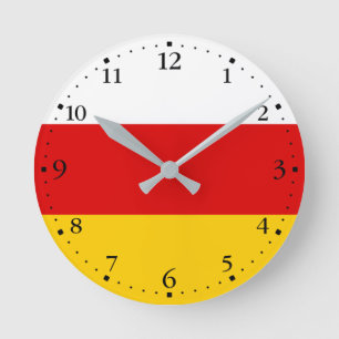 Horloge Ronde Drapeau d'Ossétie du Sud
