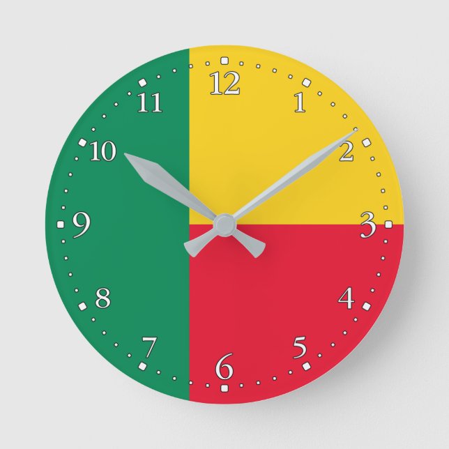 Horloge Ronde Drapeau du Bénin patriotique (Recto)