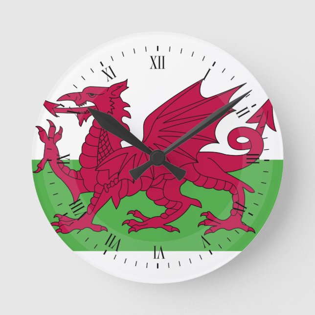 Horloge Ronde Drapeau du Pays de Galles (Recto)