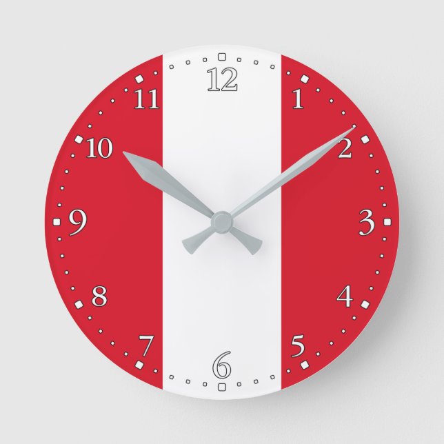 Horloge Ronde Drapeau du Pérou (Recto)
