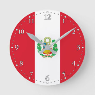 Horloge Ronde Drapeau du Pérou