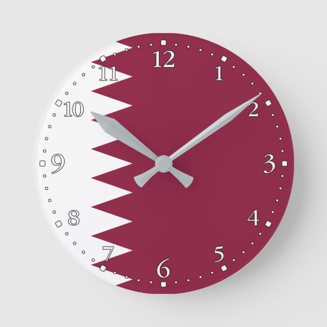 Horloge Ronde Drapeau du Qatar (Recto)