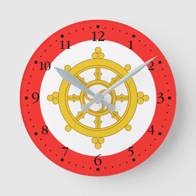 Horloge Ronde Drapeau du royaume de Sikkim (Recto)