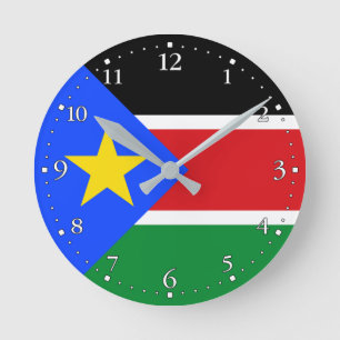 Horloge Ronde Drapeau du Soudan du Sud