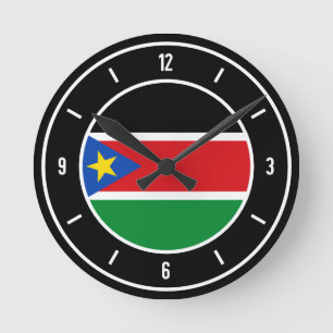 Horloge Ronde Drapeau du Sud-Soudan élégant
